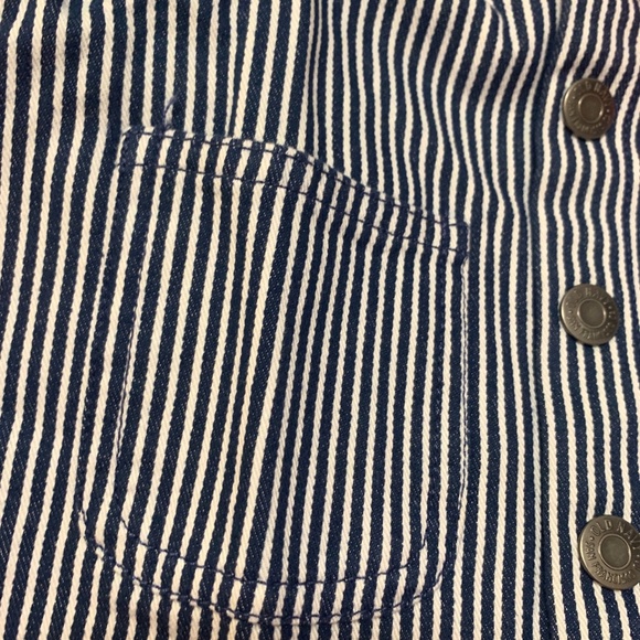 Railroad Stripe Twill Snap Jacket Baby Loose Collared Ice Cream Pocket NWT - Picture 6 of 12